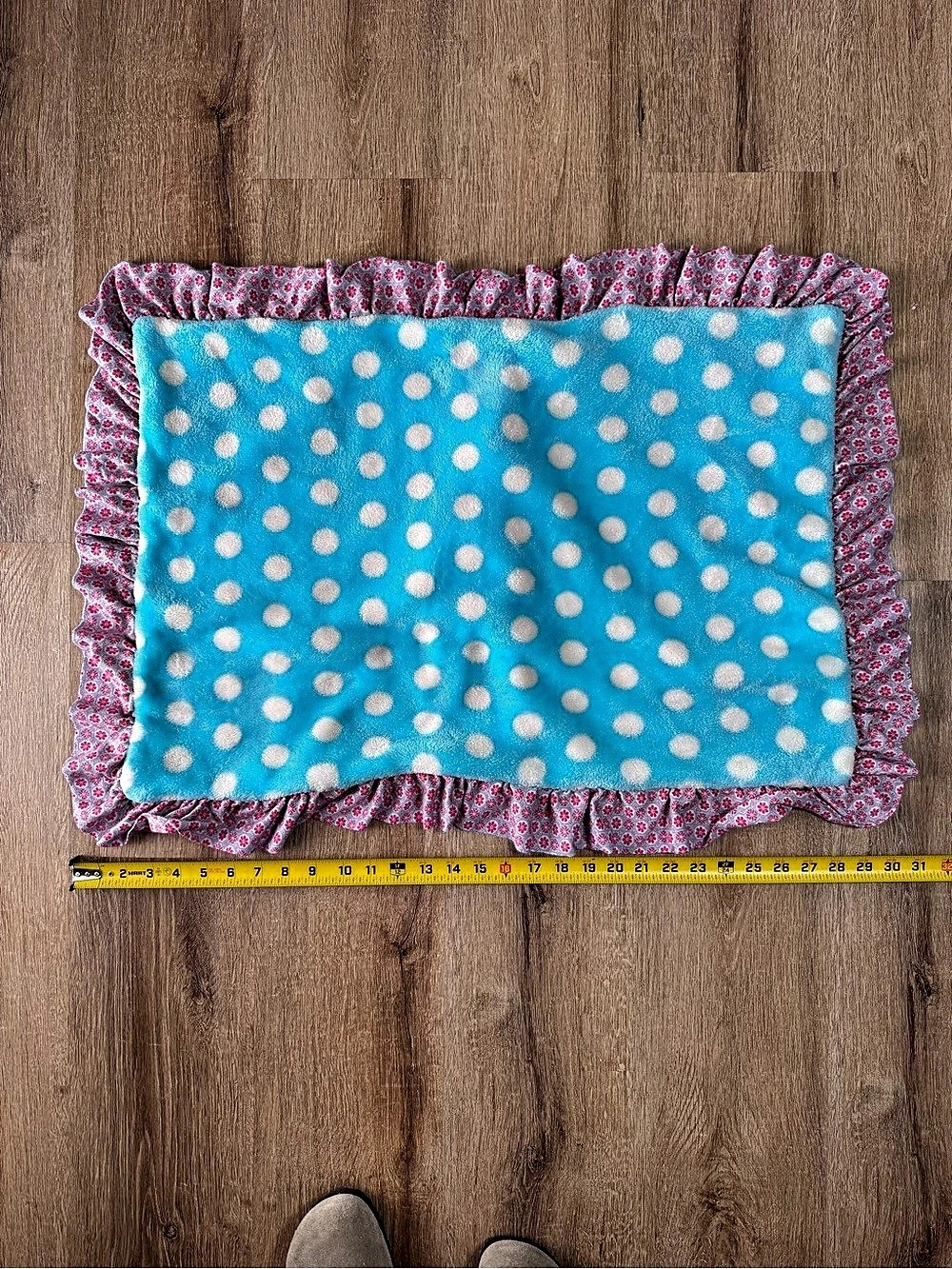 Matilda Jane Polka Dot Blue & Pink Throw Like New